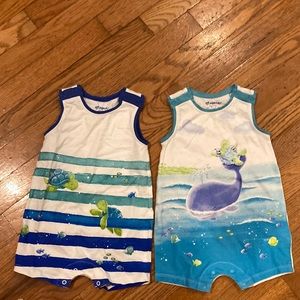 Mayoral used sleeveless snaps on shoulders and in crotch of outfit, Two- 6-9 M